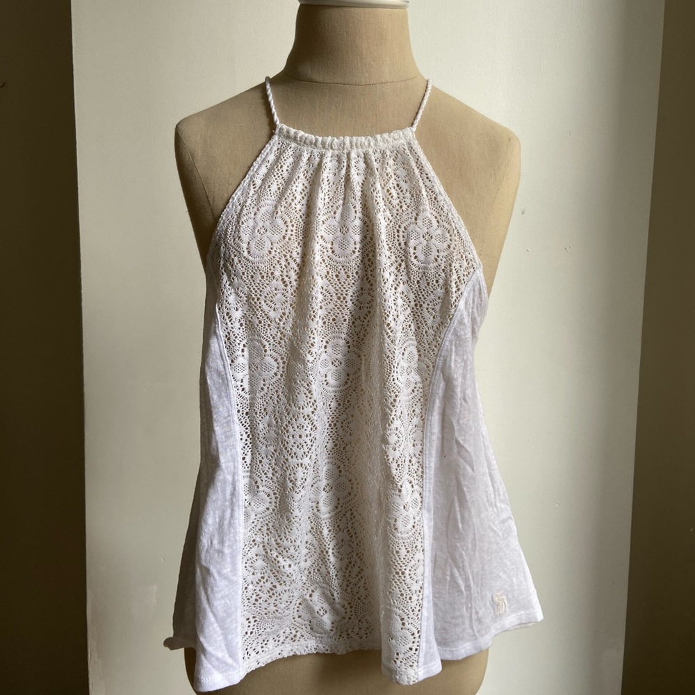 Abercrombie & Fitch White Lace Halter Top